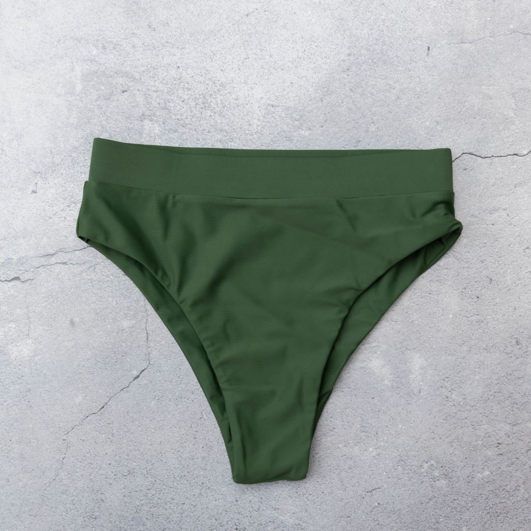 Green high 2025 waisted bikini bottoms